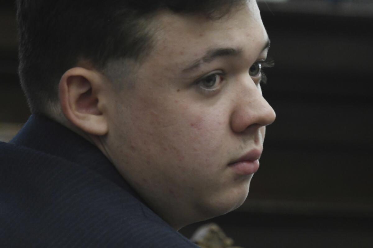 Kyle Rittenhouse sits before the start of his trial at the Kenosha County Courthouse in Kenosha, Wis, on Tuesday, Nov. 2, 2021. Rittenhouse is accused of killing two people and wounding a third during a protest over police brutality in Kenosha, last year. (Mark Hertzberg /Pool Photo via AP)