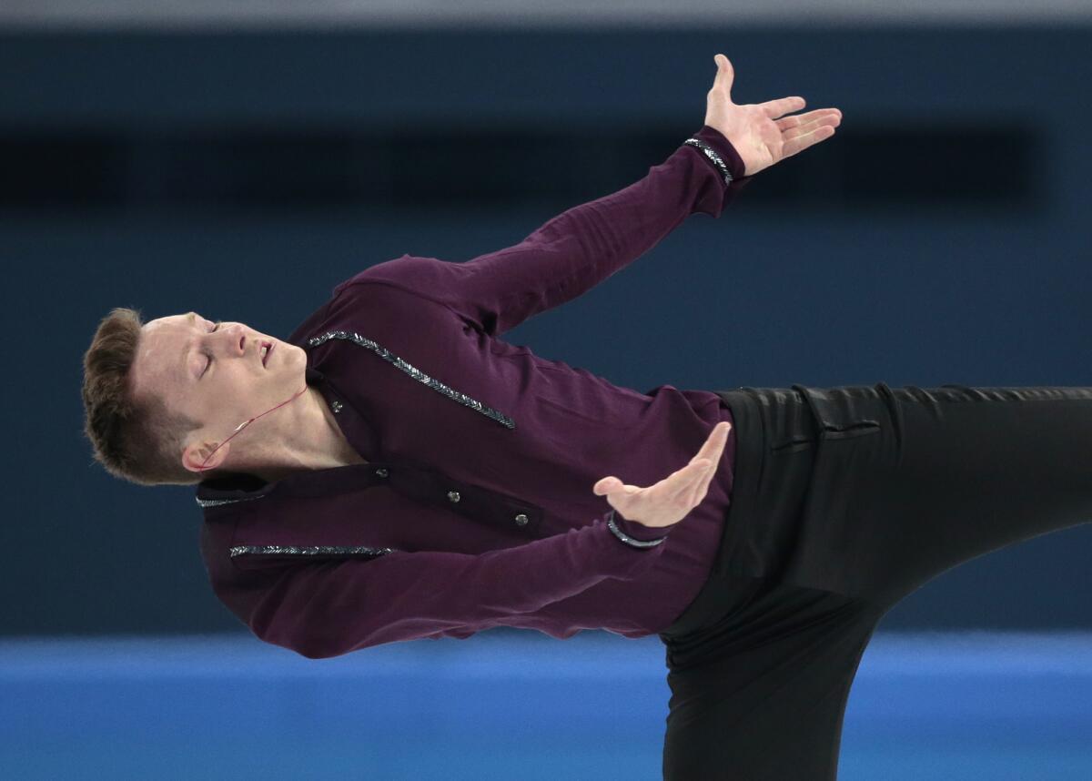 Jeremy Abbott of the United States competes in the Olympic men's short program figure skating competition in Sochi, Russia.
