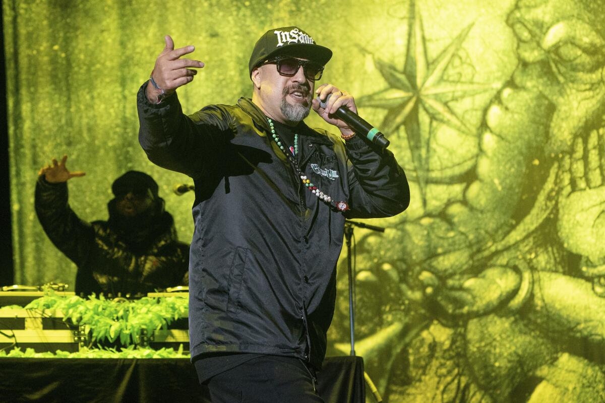Cypress Hill's B-Real performs at the Welcome to Rockville music festival at Daytona International Speedway in 2021.
