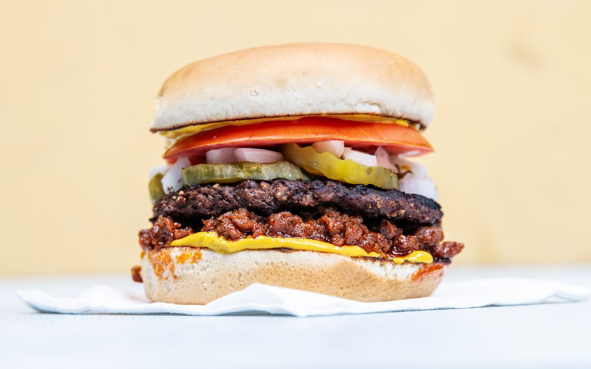 Vegan Tommy’s-Style Chili Burger