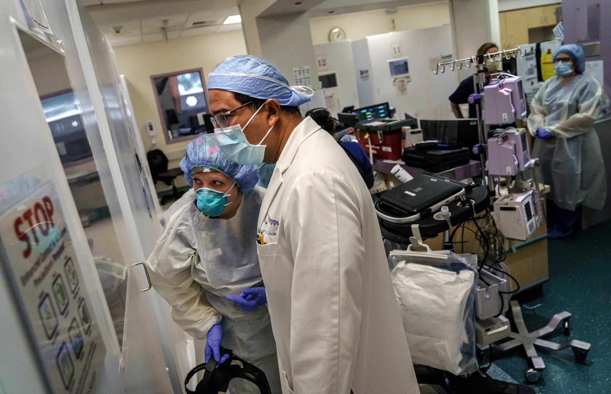 Dr. Juan Tovar and nurse practitioner Charlotte Thomas at Scripps Mercy Hospital.