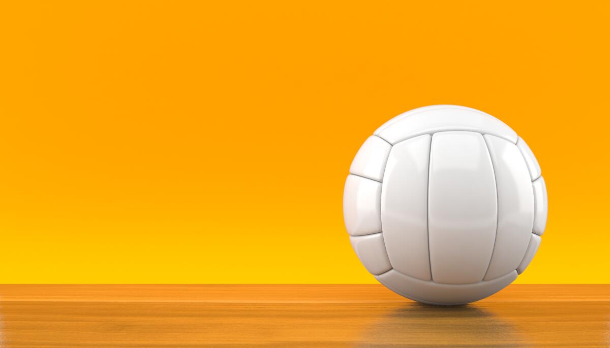 Volleyball on orange background.