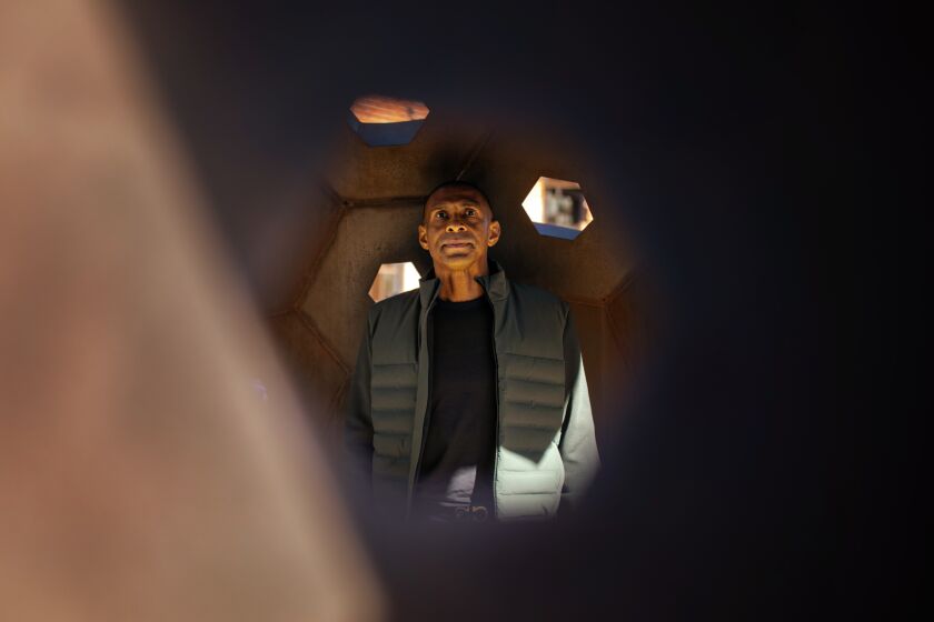 LOS ANGELES, CA - JANUARY 26: CEO and Founder of The Bee Hive Martin Muoto poses for a portrait at The Beehive, an event space and hub for state-of-the-art Technology and Entrepreneurship Center for emerging creatives, and future tech leaders of South LA on Thursday, Jan. 26, 2023 in Los Angeles, CA. (Jason Armond / Los Angeles Times)