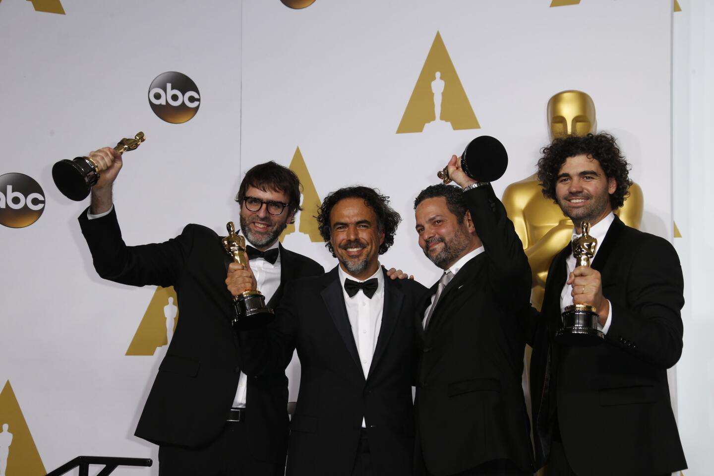Oscars 2015 winners' room | "Birdman" screenwriters