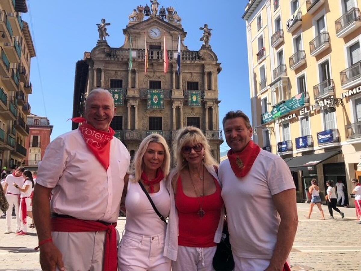 Skip Brauburger, Lori Rogers, Susan Streckert and Hal Streckert in Pamplona.