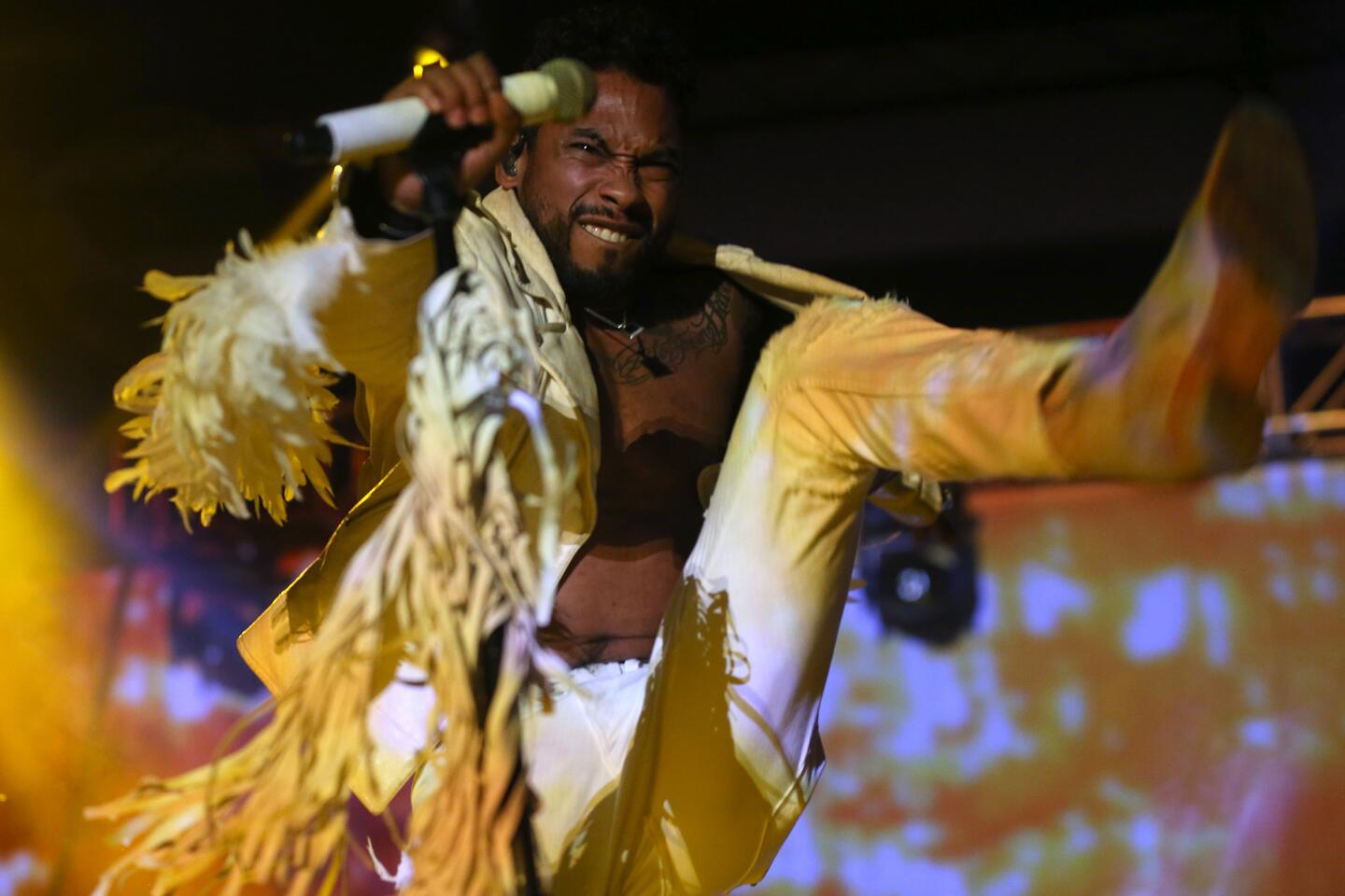 Miguel performs at the Hollywood Forever Cemetery.