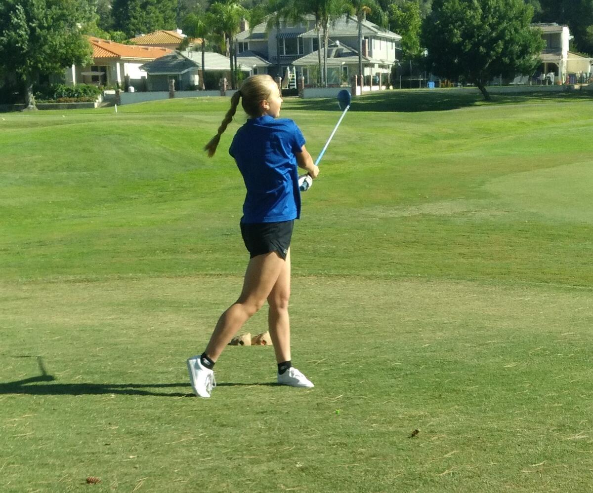 Emily Wright is a second-year girls golf varsity player. On Sept. 14, she completed her nine-hole round in 61 strokes.