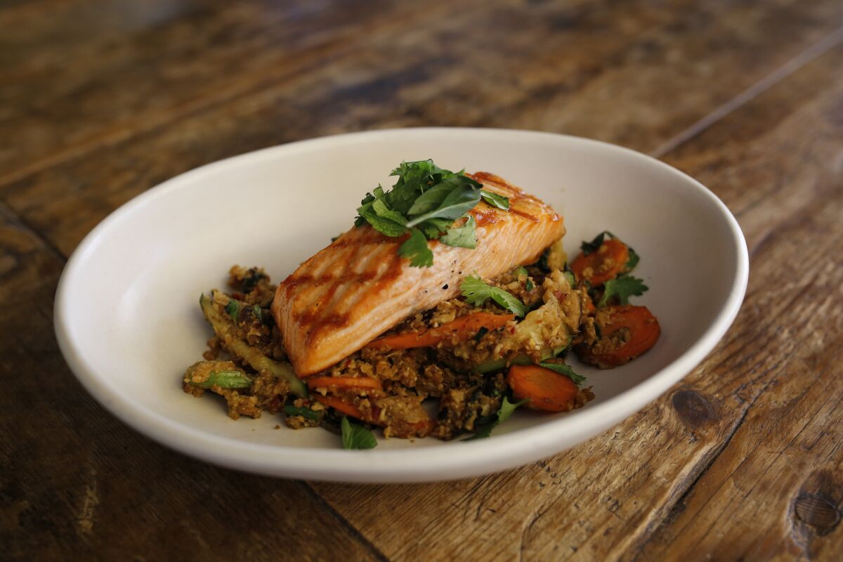 True Food Kitchen's sustainable steelhead will give you all the fuel you'll need to power shop.