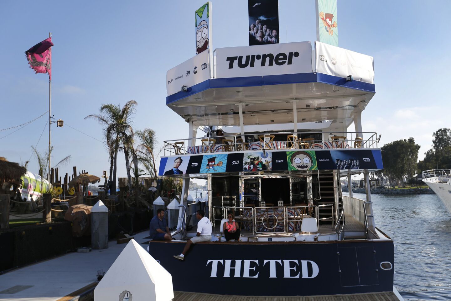 The Ted boat in a slip across from Comic-Con International 2017 at the San Diego Convention Center.