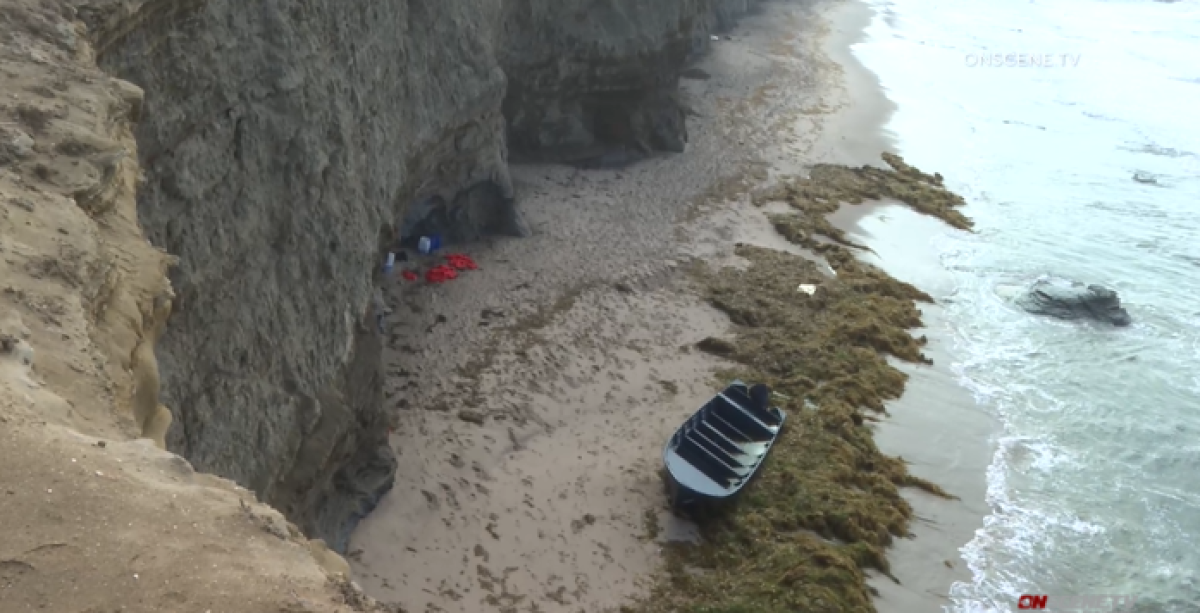 A 20-foot boat was found on the beach at Sunset Cliffs.