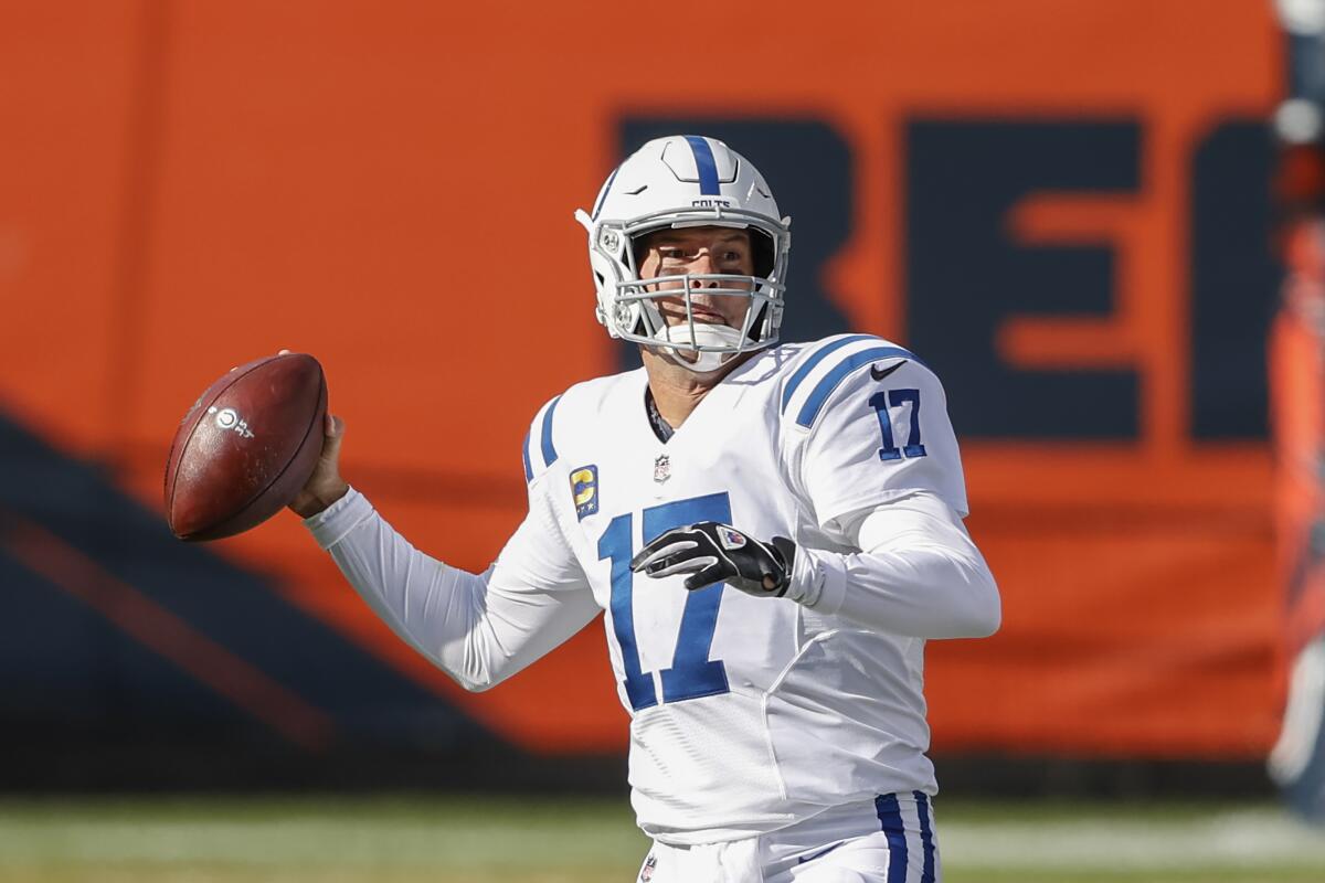 Indianapolis Colts quarterback Philip Rivers looks to pass against the Chicago Bears on Oct. 4.