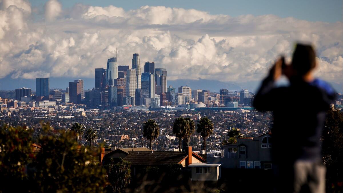 Downtown L.A., seen from the Kenneth Hahn State Recreation Area.