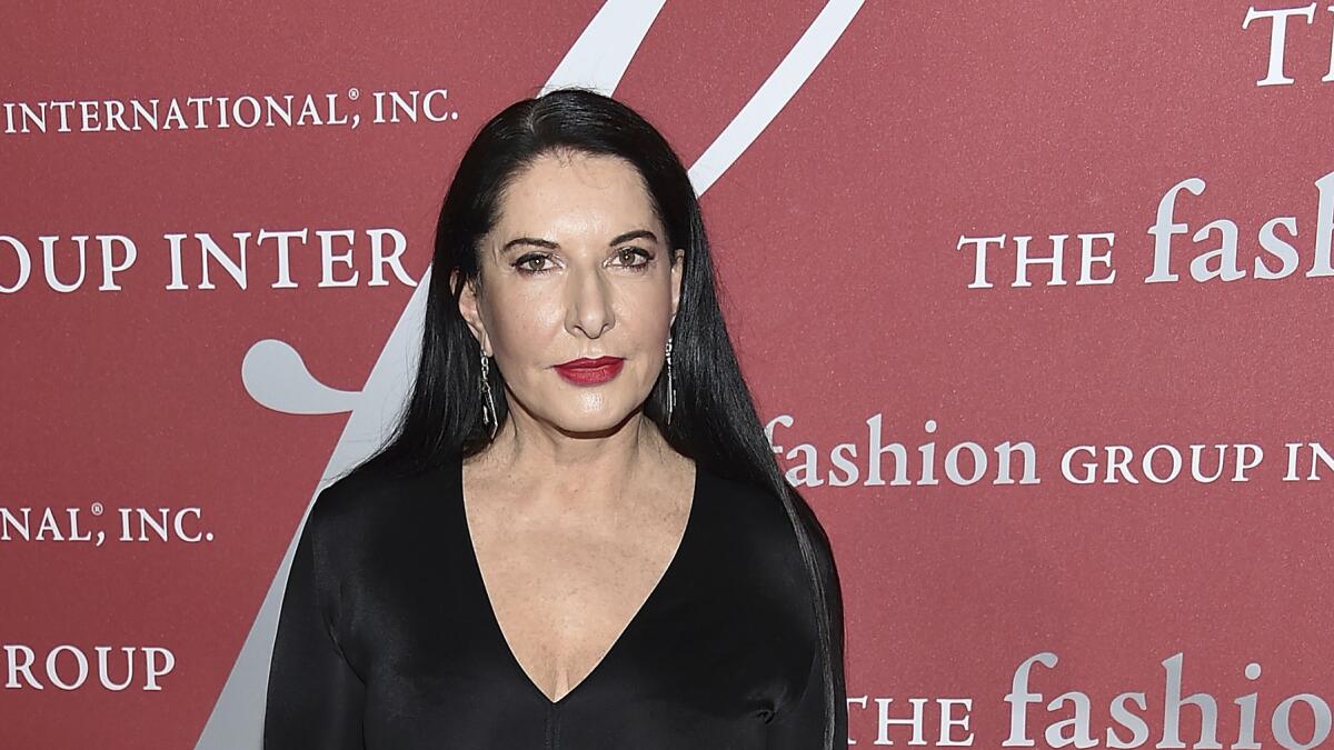 Marina Abramovic attends a gala in New York in late October.