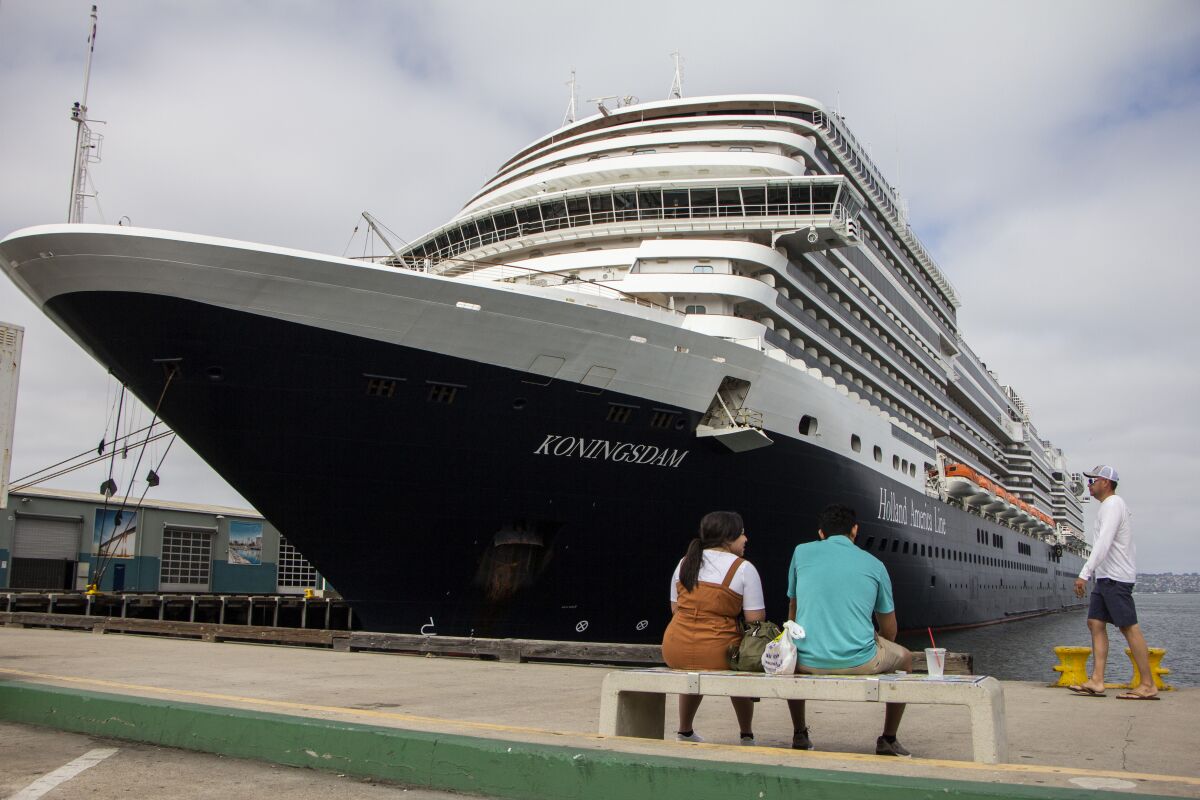 Koningsdam docked at the B Street Pier on Monday, June 21, 2021 in San Diego, CA. (