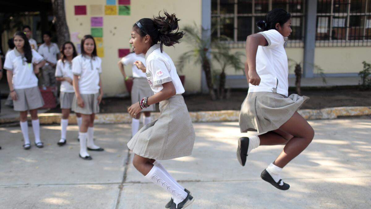 Students play at recess in Acapulco.