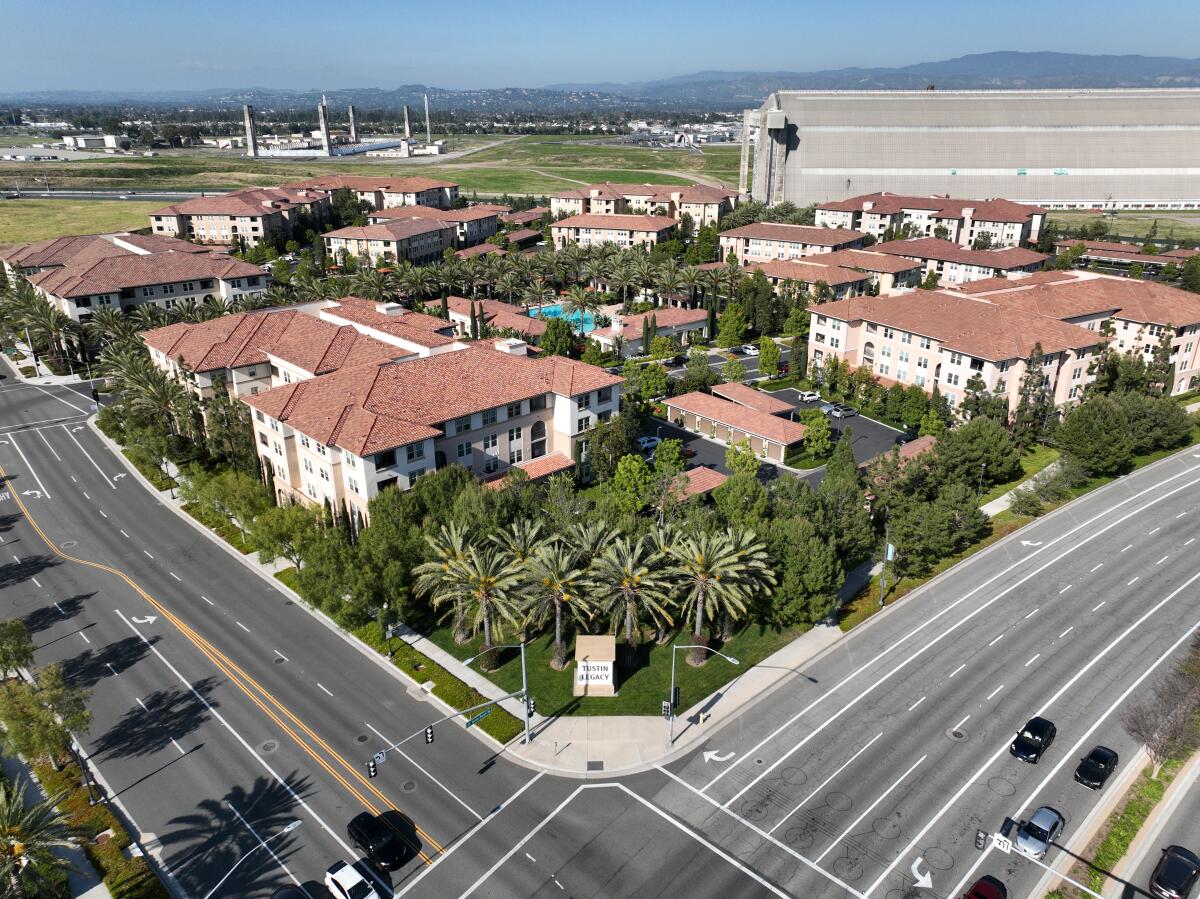 An aerial view of housing in Tustin.