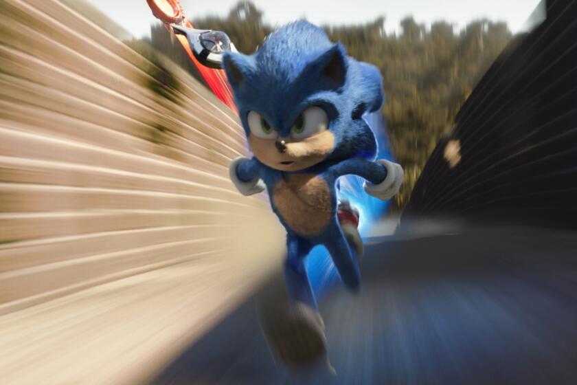 Sonic, con la voz de Ben Schwartz, en una escena de "Sonic the Hedgehog" en una imagen proporcionada por Paramount Pictures.
