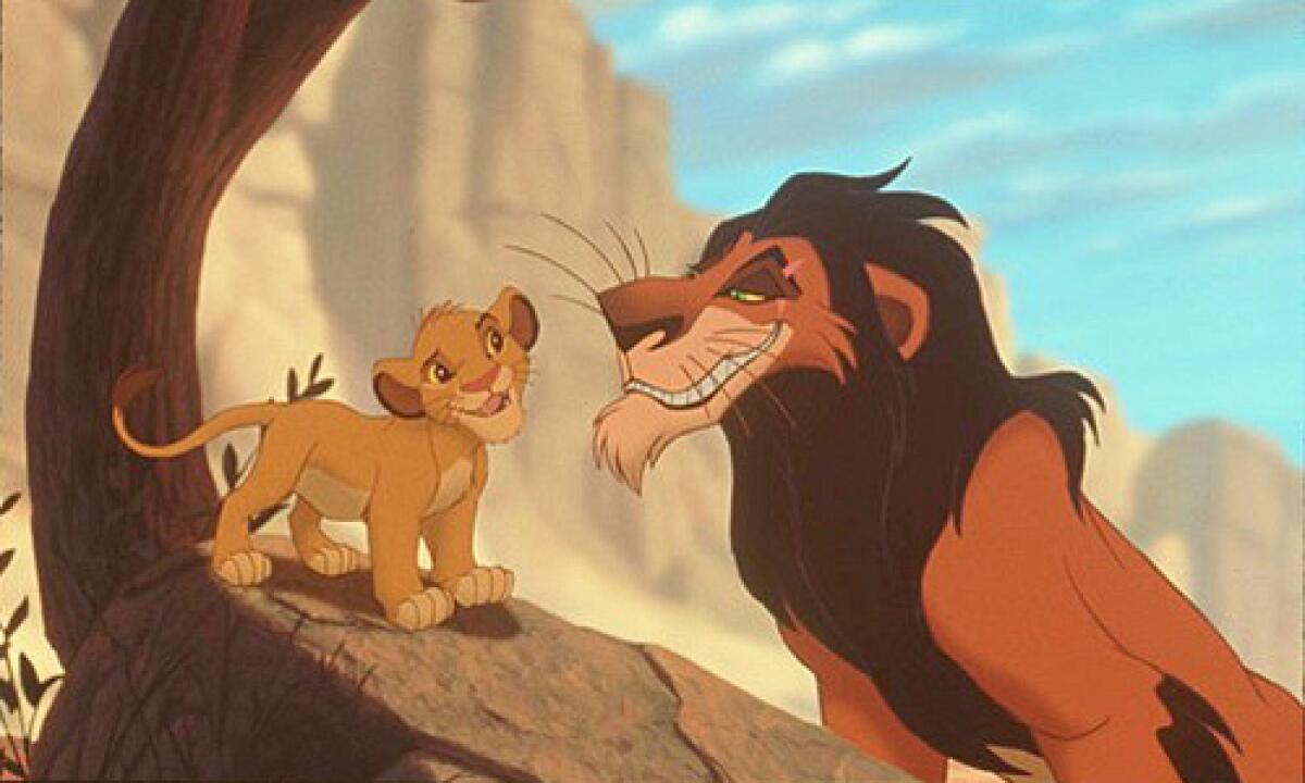 A scene from the movie "The Lion King."