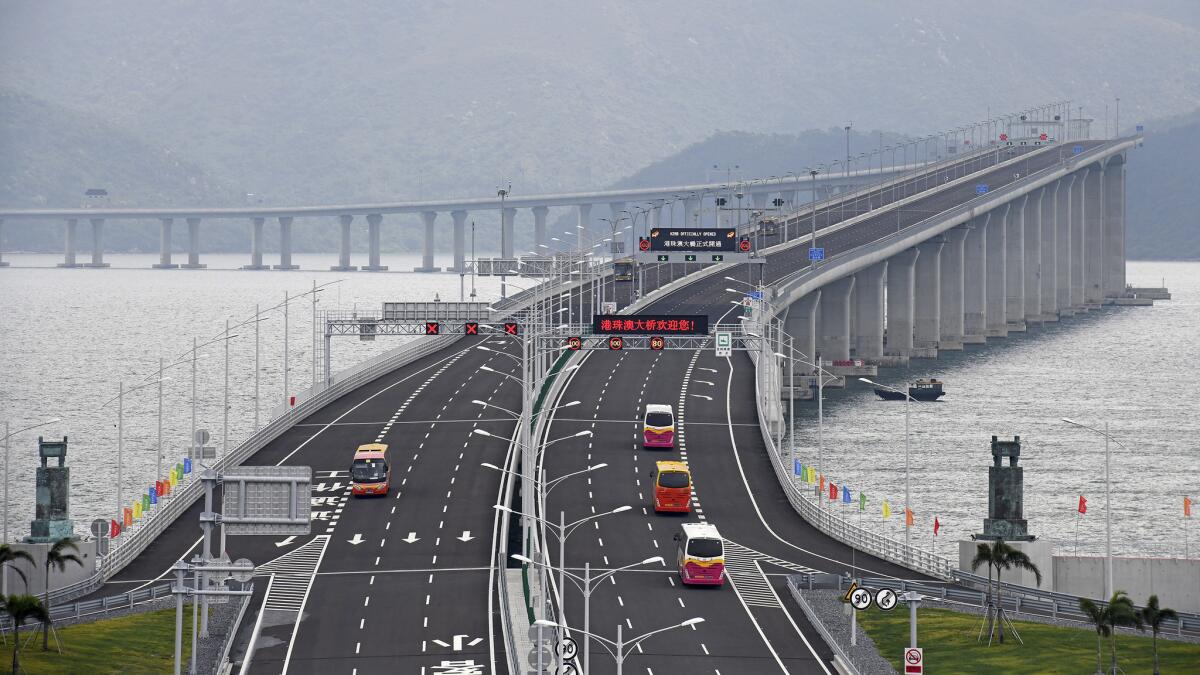 You can fly to Hong Kong for $511 round trip from LAX, and while there, check out the new China-Zhuhai-Macau-Hong Kong Bridge, which, at 34 miles, is the world's longest cross-sea project.