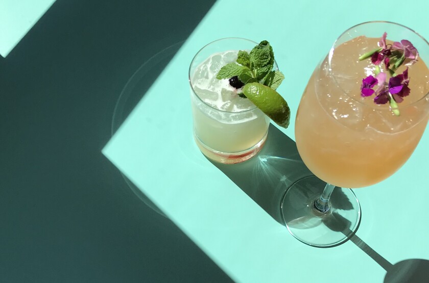 Described by founder Frank Vizcarra as “fine casual,” Lola 55 has an appealing cocktail program. Pictured are the Holy Pinata and Tequila Sling.