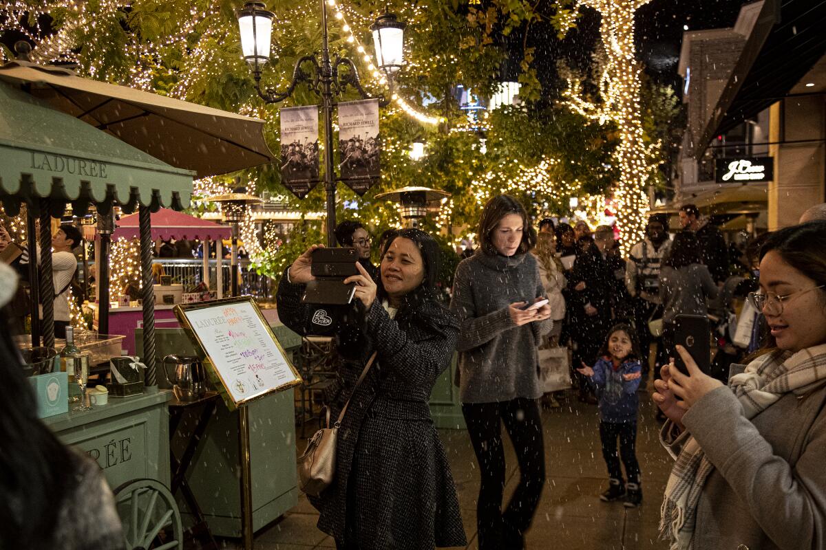 Nightly 'snowfall' returns to the Grove in L.A. and the Americana in  Glendale next week