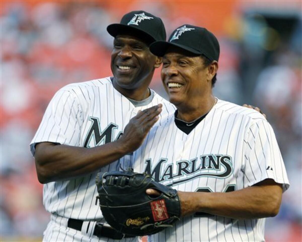 Miami Marlins coach Andre Dawson (8) during game against the New