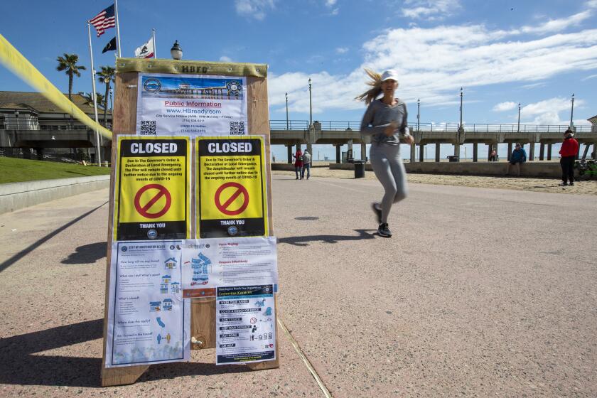 The Huntington Beach Pier and some surrouding areas are closed due to the Coronavirus outbreak.