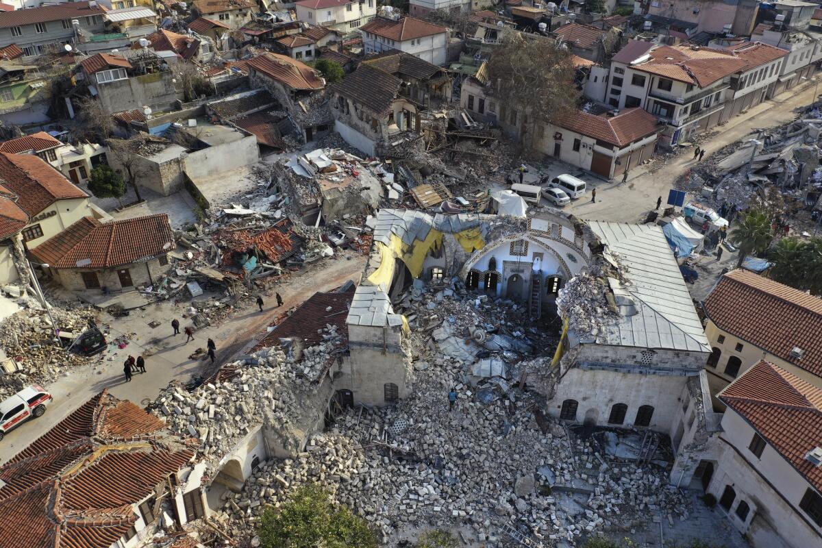 The destroyed Habib Najjar mosque in Turkey