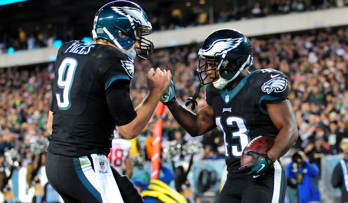 Eagles uarterback Nick Foles (9) and running back Darren Sproles (43) are coming off a bye week following a 27-0 rout of the Giants and play the Cardinals in a matchup of 6-1 teams.