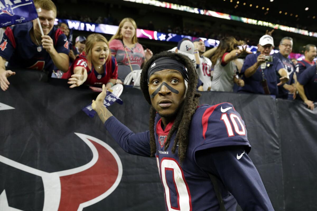 The Houston Texans traded wide receiver DeAndre Hopkins to the Arizona Cardinals on Monday.