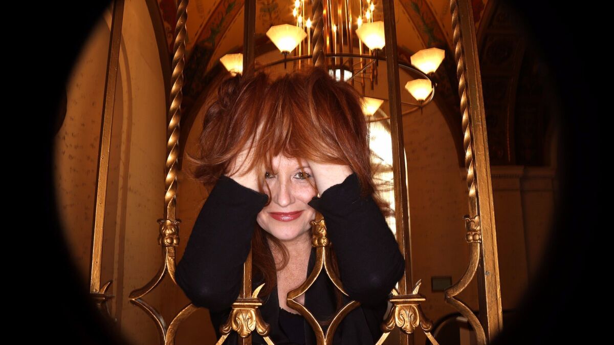 Karen Finley photographed at the Millennium Biltmore in Los Angeles in 2015.