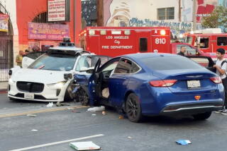 Image 5: The Los Angeles Police Department and the Los Angeles Fire Department responded to a traffic collision at the intersection of Union Avenue and Venice Boulevard. Upon arrival, the Los Angeles Fire Department found a two-vehicle collision involving a Waymo self-driving vehicle and a blue sedan occupied by a male, female, and an infant. The occupants of the sedan were treated by medical staff and cleared from the scene.