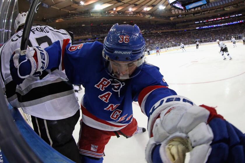 "We're playing a tough team, but it's all about getting this game now. If we do and steal one [in L.A.], it's a series," Mats Zuccarello of the Rangers says.