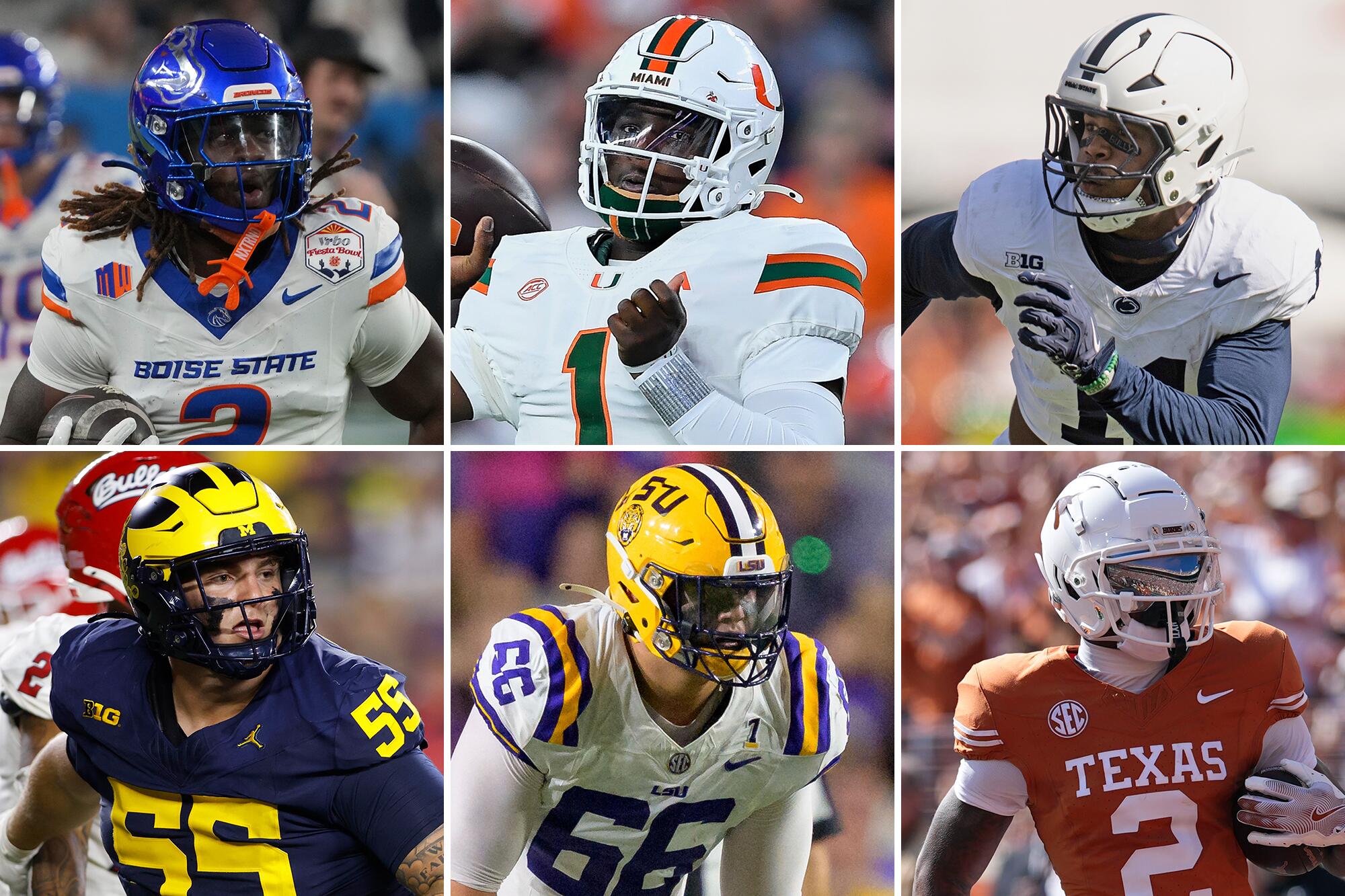 Top projected picks in the 2025 NFL draft.