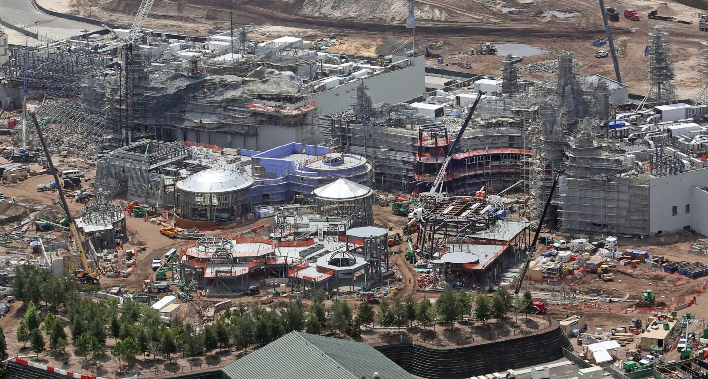 An aerial view of construction Tuesday, June 5, 2018 at Galaxy's Edge an upcoming Star Wars-themed area being developed at Disney's Hollywood Studios at Walt Disney World in Orlando, Florida.(Red Huber/Staff Photographer)