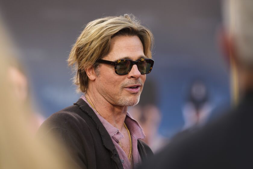 Brad Pitt arrives for the premiere of the film 'Bullet Train' in Berlin, Germany, Tuesday, July 19, 2022. (AP Photo/Markus Schreiber)
