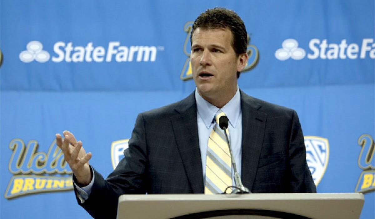 Steve Alford speaks to the media after being introduced as UCLA's new basketball coach.