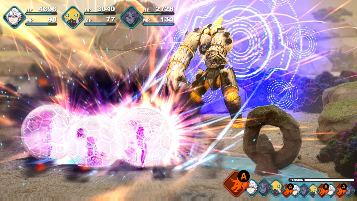 A video game screen shot, with animated figures and numbers indicating scores.