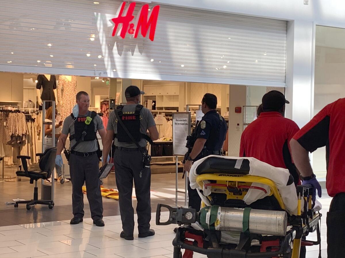 Authorities continue their investigation of a shooting at Riverchase Galleria Wednesday in Hoover, Ala.