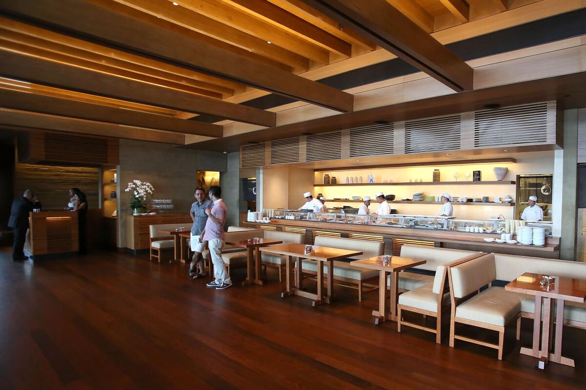 An interior view of Nobu during the day.