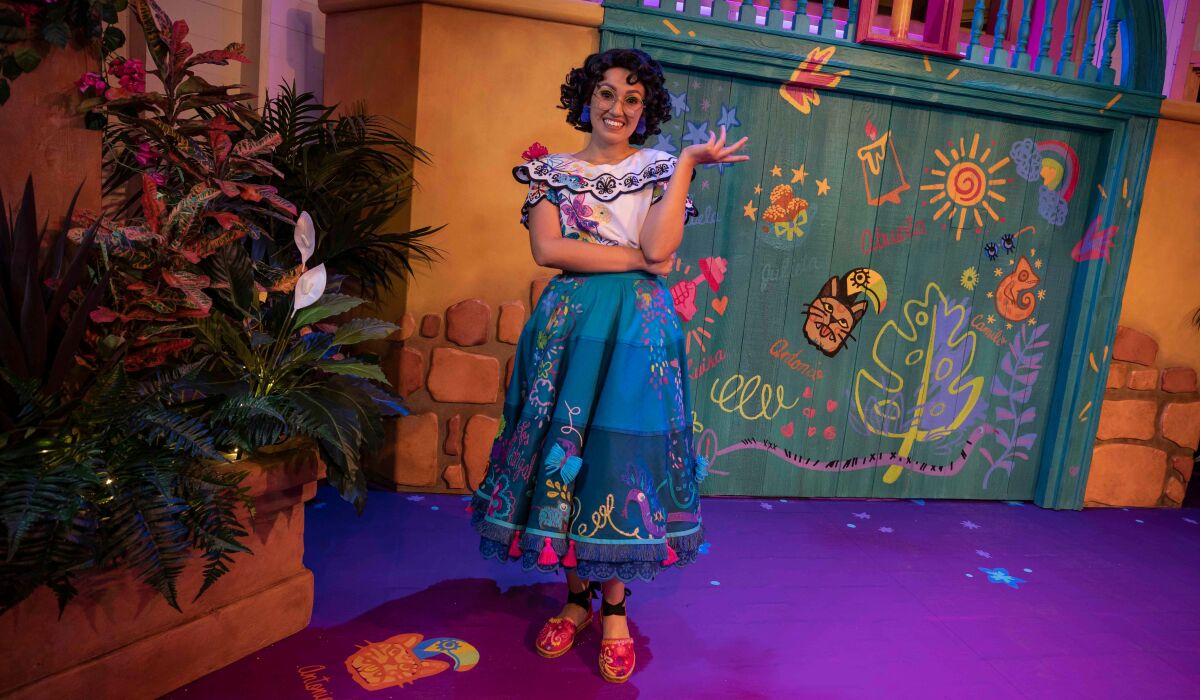 The newest character added to Disney California Adventure's Festival of Holidays is Mirabel from the film "Encanto."