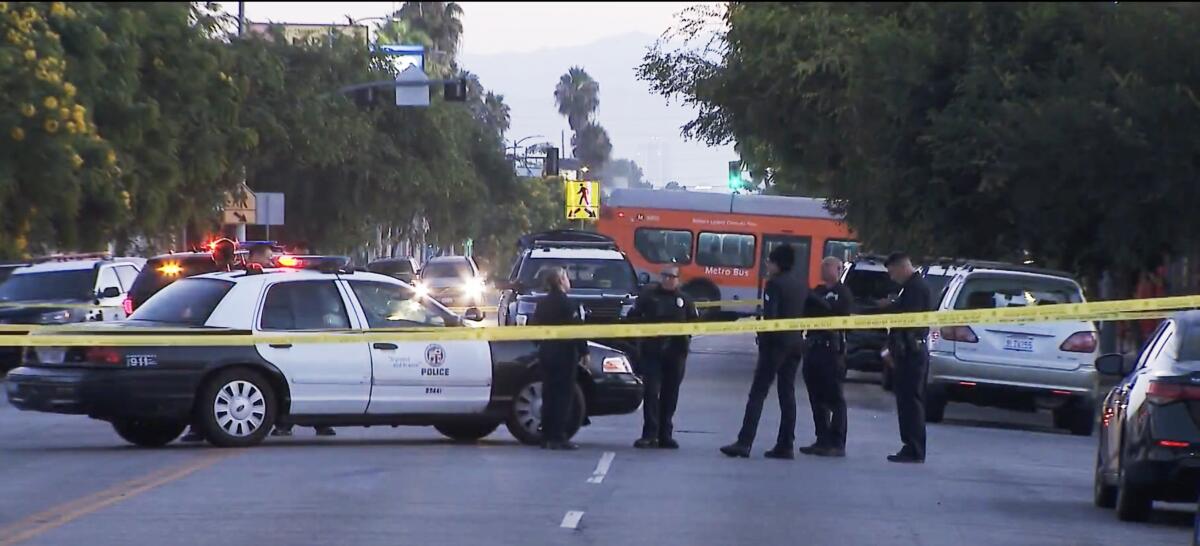 Police are investigating a shooting that took place after an alleged crash in South L.A.'s Vermont Square neighborhood.