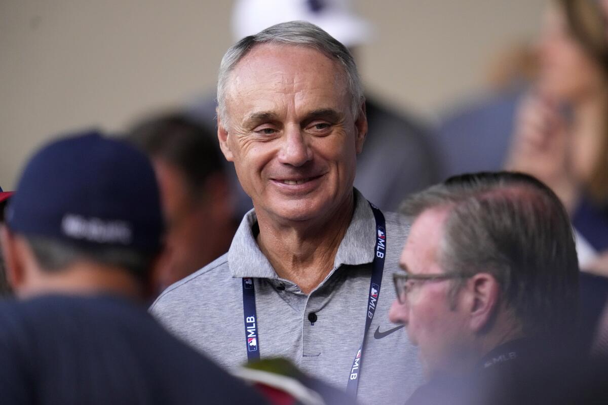 Major League Baseball Commissioner Rob Manfred attends the Little League Classic in August.