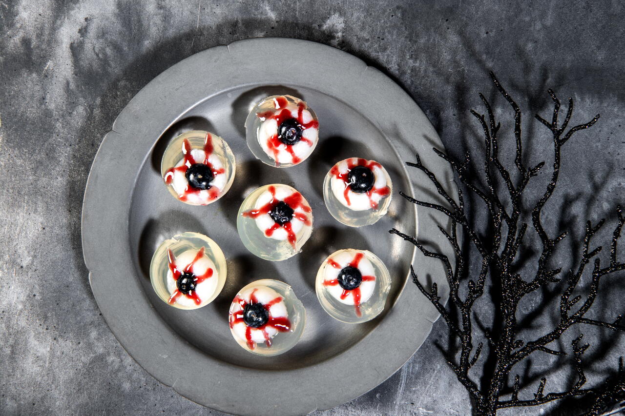 Lychee eyeball jello shots