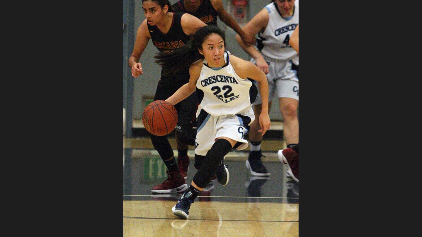 Photo Gallery: Crescenta Valley girls' basketball beats Arcadia and wins Pacific League