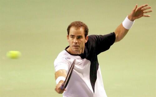 Sampras, the former top-ranked player in the world, won a record 14 Grand Slam men's singles titles. He was inducted into the International Tennis Hall of Fame in 2007 and is married to actress Bridgette Wilson.