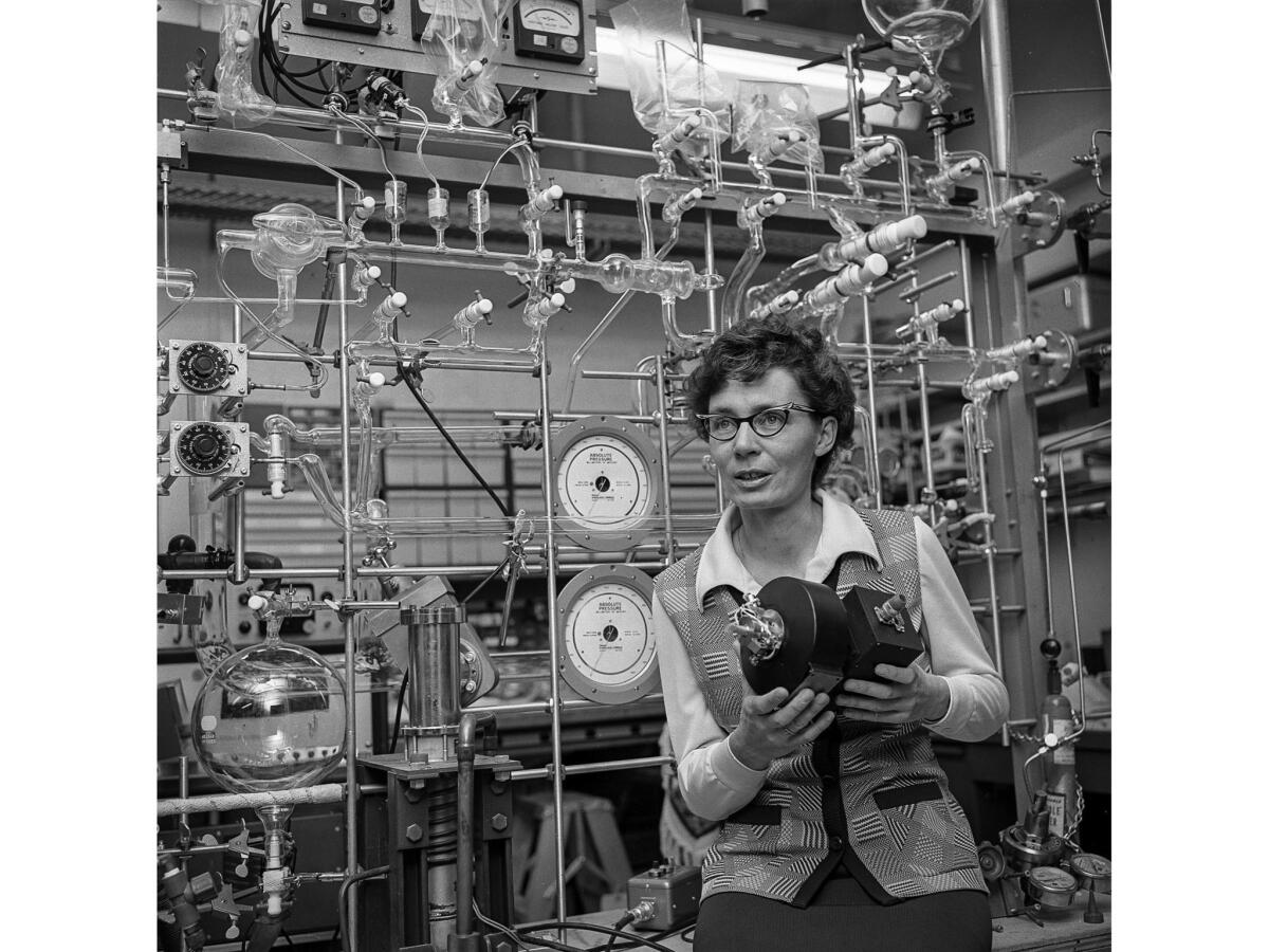 March 1972: Virginia Carter, physicist in the space physics laboratory at Aerospace Corp.