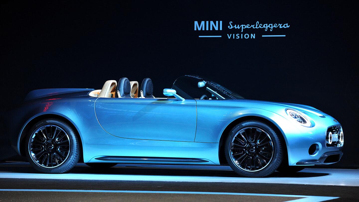 Mini Superleggera concept car at the 2014 Los Angeles Auto Show.