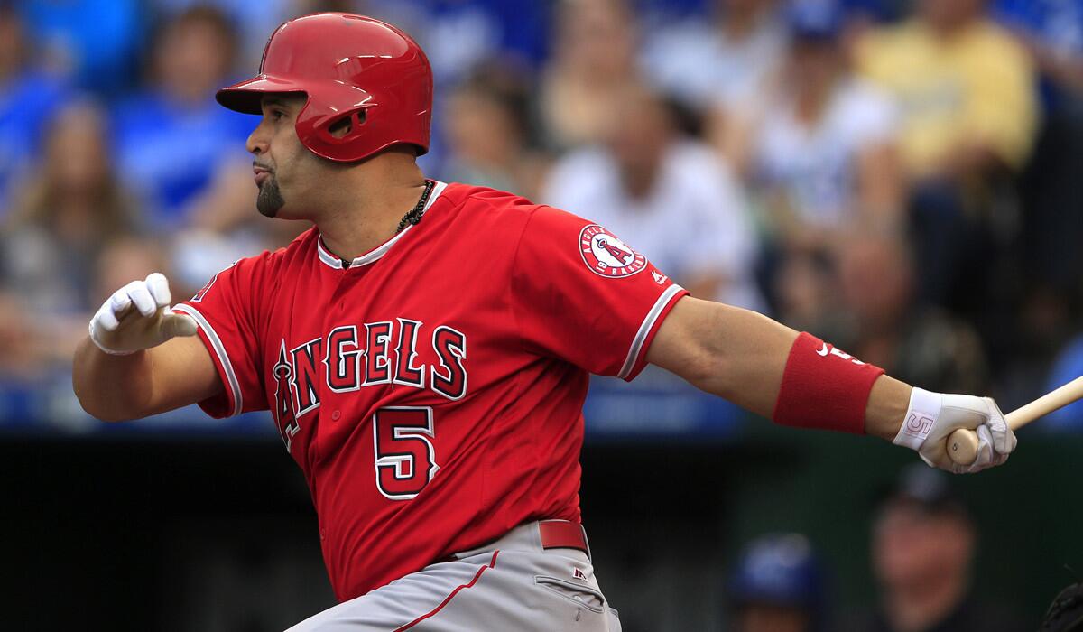 Angels slugger Albert Pujols batted .268 with 31 home runs and 119 runs batted in last season.