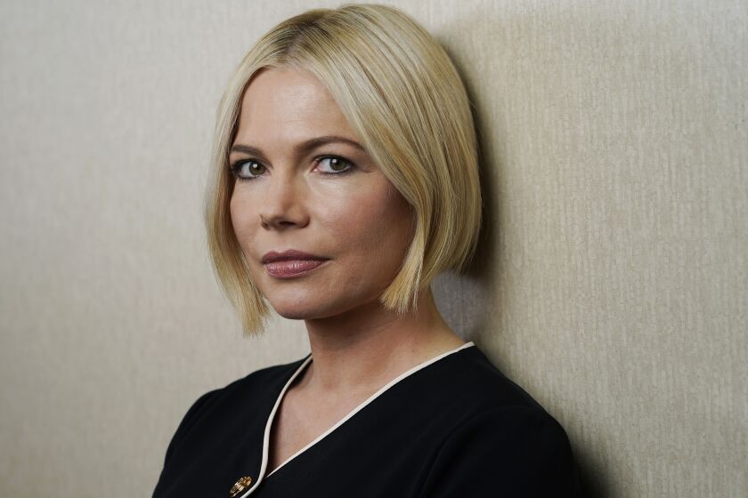 Michelle Williams, a cast member in the film "The Fablemans," poses for a portrait at the Four Seasons Hotel, Monday, Nov. 7, 2022, in Los Angeles. (AP Photo/Chris Pizzello)